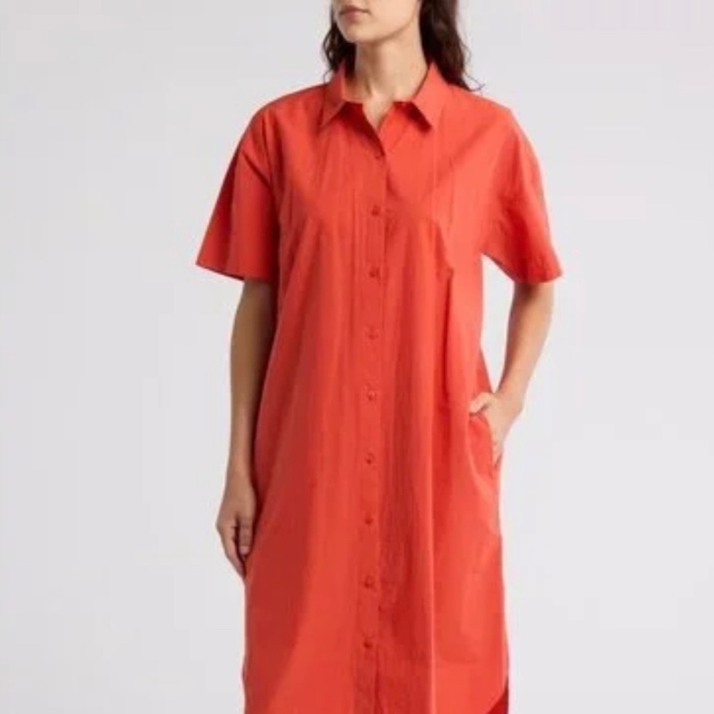 Eileen Fisher Classic Organic Cotton Shirt dress size M NWT